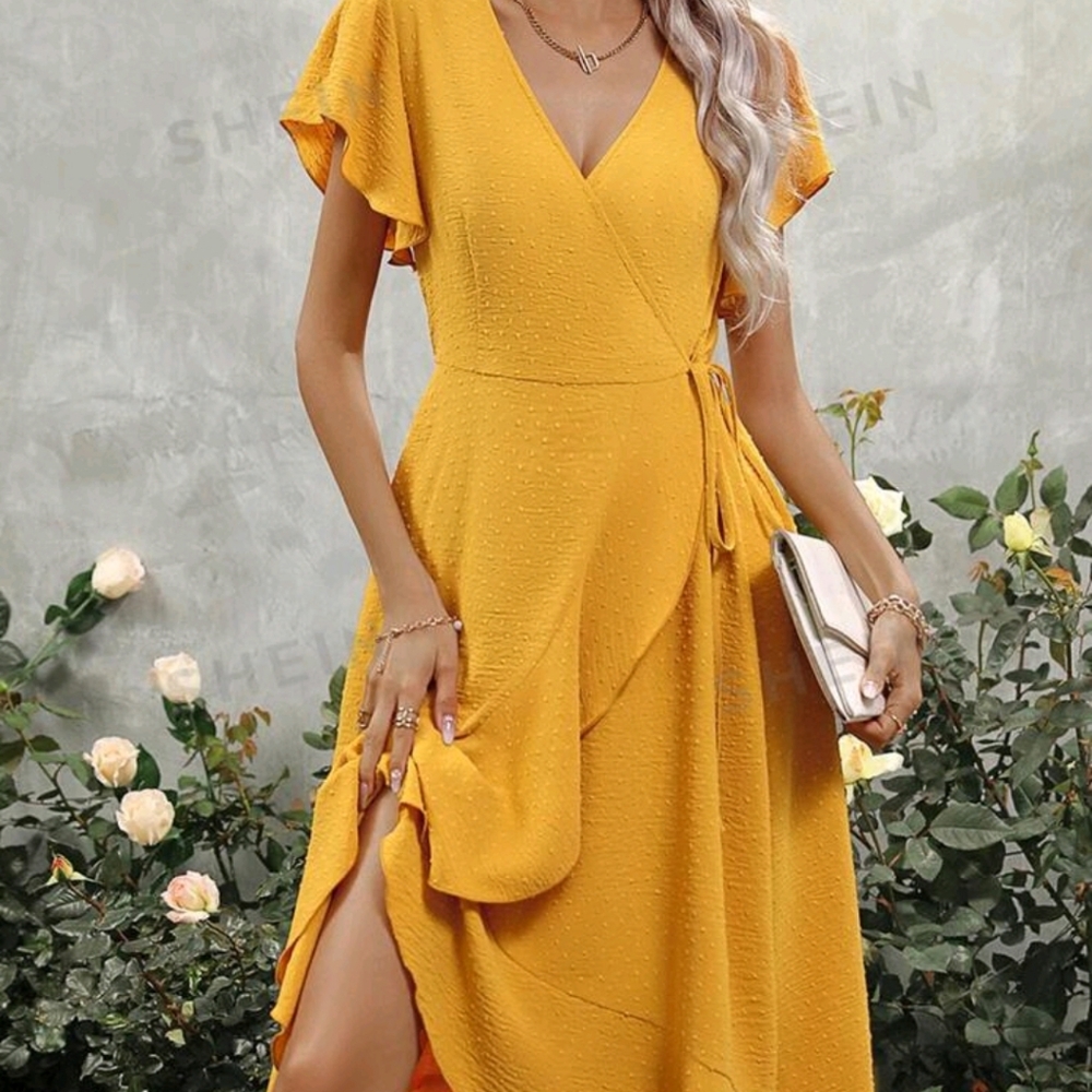 Yellow Wrap Dress